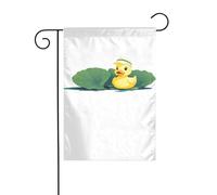 YYHHAOFA Piccola anatra gialla che nuota con cappello stampato asta da giardino decorazione cortile esterno su entrambi i lati 30,5 x 45,7 cm