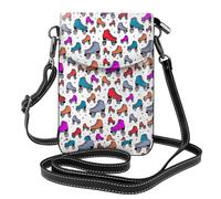 YYHHAOFA Piccola borsa a tracolla in pelle per cellulare, 19,3 x 12,4 cm, con pattini a rotelle retrò, immagine colorata per passeggiate, campeggio, shopping, viaggi e uso all'aperto