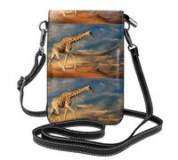 YYHHAOFA Piccola borsa a tracolla in pelle per cellulare, 19,3 x 12,4 cm, giraffa, animali dell'Africa, immagine per passeggiate, campeggio, shopping, viaggi e uso all'aperto