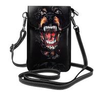 YYHHAOFA Piccola borsa a tracolla in pelle per cellulare, 19,3 x 12,4 cm, immagine artistica con cane Rottweiler per passeggiate, campeggio, shopping, viaggi e uso all'aperto