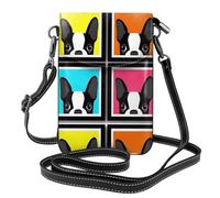 YYHHAOFA Piccola borsa a tracolla in pelle per cellulare, 19,3 x 12,4 cm, immagine colorata del bulldog francese per passeggiate, campeggio, shopping, viaggi e uso all'aperto