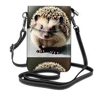 YYHHAOFA Piccola borsa a tracolla in pelle per cellulare, 19,3 x 12,4 cm, immagine di riccio carino per passeggiate, campeggio, shopping, viaggi e uso all'aperto
