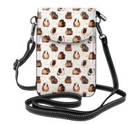 YYHHAOFA Piccola borsa a tracolla in pelle per telefono cellulare, 19,6 x 12,4 cm, immagine di porcellini d'India per passeggiate, campeggio, shopping, viaggi e uso all'aperto
