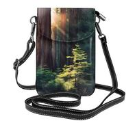 YYHHAOFA Piccola borsa a tracolla in pelle per telefono cellulare, 19,6 x 12,4 cm, luce del sole mattutino nella natura selvaggia per passeggiate, campeggio, shopping, viaggi e uso all'aperto