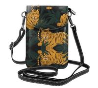 YYHHAOFA Piccola borsa di cuoio del telefono di vibrazione di vibrazione delle donne di cuoio del modello della tigre, impermeabile e durevole