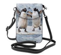 YYHHAOFA Piccola borsa per cellulare 19,3 x 12,4 cm, con due pinguini danzanti, in pelle, a tracolla, custodia per telefono da donna, perfetta per passeggiate, campeggio
