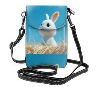 YYHHAOFA Piccola borsa per cellulare 19,3 x 12,4 cm, con immagine di coniglio che guarda in alto al cielo, custodia in pelle a tracolla con patta per telefono da donna, perfetta per passeggiate