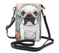 YYHHAOFA Piccola borsa per cellulare 19,3 x 12,4 cm, in pelle con immagine di bulldog francese, custodia a tracolla per donne, perfetta per passeggiate, campeggio, colore nero
