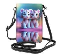 YYHHAOFA Piccola borsa per cellulare 19,3 x 12,4 cm, una coppia di tigri con immagine di tigri, custodia per telefono a tracolla in pelle per donne, perfetta per passeggiate, campeggio, nero