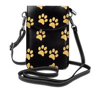 YYHHAOFA Piccola borsa per cellulare da donna con stampa di zampa di cucciolo d'oro, morbida, resistente e impermeabile in pelle PU comoda per l'uso quotidiano e in viaggio