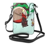 YYHHAOFA Piccola borsa per cellulare da donna, motivo semi di girasole, semi di anguria, morbida, resistente e impermeabile, in pelle PU, comoda per l'uso quotidiano e in viaggio, nero, taglia unica,