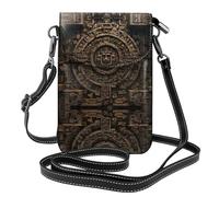 YYHHAOFA Piccola borsa per telefono cellulare 19,3 x 12,4 cm Antica Civiltà Texture Picture Leather Crossbody Flap Custodia per telefono da donna, perfetta per passeggiate, campeggio, nero