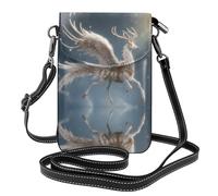 YYHHAOFA Piccola borsa per telefono cellulare 19,3 x 12,4 cm con alce circondata da gioielli immagine in pelle a tracolla custodia per telefono per donne, perfetta per passeggiate, campeggio, nero
