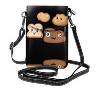 YYHHAOFA Piccola borsa per telefono cellulare 19,3 x 12,4 cm con fette di pane carino foto in pelle a tracolla custodia per telefono per donne, perfetta per passeggiate, campeggio, nero