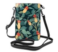 YYHHAOFA Piccola borsa per telefono cellulare 19,3 x 12,4 cm, con immagine di frutta sulla vite, in pelle, a tracolla, custodia per telefono da donna, perfetta per passeggiate, campeggio