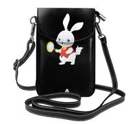 YYHHAOFA Piccola borsa per telefono cellulare 19,3 x 12,4 cm, coniglietto bianco che guarda allo specchio immagine in pelle a tracolla custodia per telefono per donne, perfetta per passeggiate