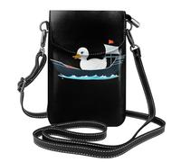 YYHHAOFA Piccola borsa per telefono cellulare 19,3 x 12,4 cm Little White Duck On The Ship Picture Leather Crossbody Flap custodia per telefono per donne, perfetta per passeggiate, campeggio