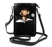 YYHHAOFA Piccola borsa per telefono cellulare 19,3 x 12,4 cm, piccola scimmia che gioca a palle di neve, in pelle con immagine a tracolla, custodia per telefono da donna, perfetta per passeggiate