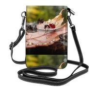 YYHHAOFA Piccola borsa per telefono cellulare 19,3 x 12,4 cm, piccole formiche su foglie d'acero, in pelle, a tracolla, custodia per telefono da donna, perfetta per passeggiate, campeggio