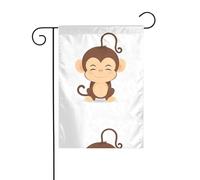 YYHHAOFA Piccola scimmia con gli occhi chiusi Stampato Giardino Bandiera Esterna Decorazione Cortile su entrambi i lati 30,5 x 45,7 cm