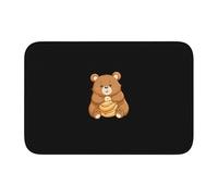YYHHAOFA Piccolo orso che mangia pane stampato antiscivolo e ispessito tappetino adatto per bagni, camere da letto, tappetini lavabili 40,6 x 61 cm