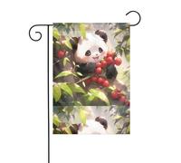 YYHHAOFA Picking Cherry Panda, asta da giardino con stampa su entrambi i lati, 30,5 x 45,7 cm