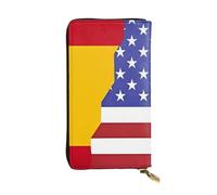 YYHHAOFA Pochette lunga in pelle con motivo bandiera della Spagna americana: confortevole, leggero, alla moda, durevole, 18 x 10,5 cm, Nero , Taglia unica