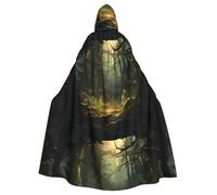 YYHHAOFA Primitive Forest Printed Adult Hooded Cloak è un poncho con cappuccio super grande, confortevole e resistente per Halloween