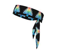 YYHHAOFA Rainbow Ice Christmas Tree Printed Foulard sportivo, assorbe il sudore e traspirante, fascia per capelli con movimento, fazzoletto su entrambi i lati