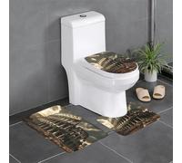 YYHHAOFA Resti del Colosseo Romano, set di tappeti da bagno antiscivolo, 3 pezzi, tappetini ovali e rettangolari per WC, toeletta e servizi igienici