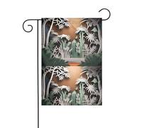 YYHHAOFA Sagoma di carta con motivo giungla, bandiera da giardino, decorazione per cortile, 30,5 x 45,7 cm, per giardino, terrazza, balcone