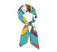 YYHHAOFA Sciarpa alla moda da donna con unicorni colorati, adatta come foulard, sciarpa, accessori per abbigliamento, accessori per borse