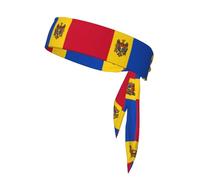 YYHHAOFA Sciarpa con bandiera della Moldova Picture Sport, assorbe il sudore e traspirante, fascia per capelli con movimento, fazzoletto su entrambi i lati