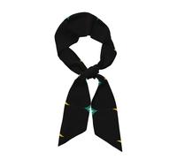 YYHHAOFA Sciarpa di seta a strisce lunghe con motivo a piccoli fiori su aquilone per donne, striscia morbida e liscia, accessori per borse