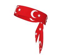 YYHHAOFA Sciarpa sportiva con bandiera della Turchia, assorbe il sudore e traspirante, fascia per capelli, fazzoletto su entrambi i lati