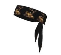 YYHHAOFA Scrigno del tesoro avvolto in rami Stampato Foulard sportivo, assorbe il sudore e traspirante, fascia movimento, fazzoletto su entrambi i lati
