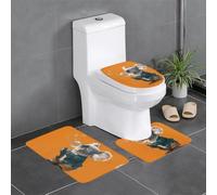 YYHHAOFA Set di tappeti da bagno antiscivolo con immagine di koala che soffia con bolle, 3 pezzi, tappetini ovali e rettangolari per WC, toeletta e servizi igienici