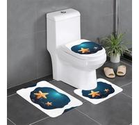 YYHHAOFA Set di tre pezzi di tappetini da bagno con stelle marine che nuotano nel mare profondo, tappetini da bagno, antiscivolo, asciugatura rapida