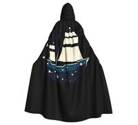 YYHHAOFA Ship in the Sea of Stars Prints Halloween Adult Hooded Cloak è un mantello super grande, confortevole e resistente progettato per adulti