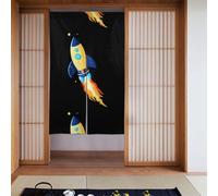 YYHHAOFA Simpatica tenda con immagine di razzo finale, 2 pezzi, 86,4 x 142,2 cm, buona drappeggio, liscia e non si stropiccia, tende in tessuto, divisori per stanze