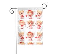 YYHHAOFA Simpatico piccolo angelo stampato asta da giardino decorazione cortile esterno su entrambi i lati 30,5 x 45,7 cm