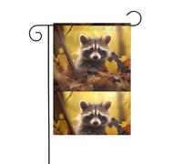 YYHHAOFA Simpatico procione stampato asta da giardino decorazione cortile esterno su entrambi i lati 30,5 x 45,7 cm