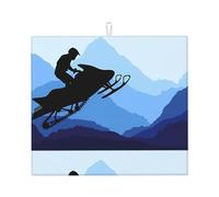 YYHHAOFA Snowmobile Prints, tappetino scolapiatti da cucina, in microfibra, altamente assorbente, antiscivolo, strato ad asciugatura rapida con stampa resistente allo sbiadimento