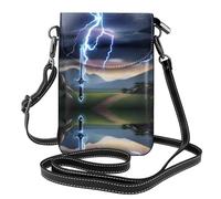 YYHHAOFA Spada e fulmine modello piccola borsa di cuoio del telefono di vibrazione di vibrazione delle donne, impermeabile e durevole