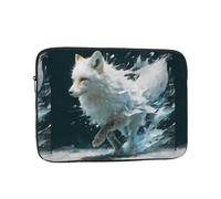YYHHAOFA Spiritual White Fox Picture - Custodia portatile per laptop da 17 pollici, antiurto, per uomini e donne, viaggi d'affari, uso quotidiano in ufficio