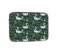 YYHHAOFA Swan Green Leaves Picture Custodia portatile per laptop - Custodia antiurto portatile per laptop da 17 pollici, per uomini e donne, viaggi d'affari, uso quotidiano in ufficio