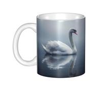 YYHHAOFA Swan on the water Stampe tazza in ceramica Tazze per cappuccino, latte, cereali, yogurt, latte, bevande calde o fredde Forno a microonde