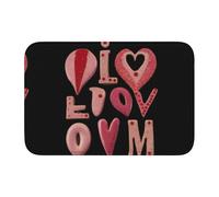 YYHHAOFA Tappetino antiscivolo e ispessito con lettere d'amore stampate, adatto per bagni, camere da letto, tappetini lavabili 40,6 x 61 cm