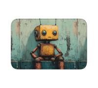 YYHHAOFA Tappetino antiscivolo e ispessito con robot solitario stampato adatto per bagni, camere da letto, tappetini lavabili 40,6 x 61 cm