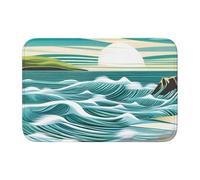 YYHHAOFA Tappetino antiscivolo e ispessito con stampa marea marea adatta per bagni, camere da letto, tappetini lavabili 40,6 x 61 cm